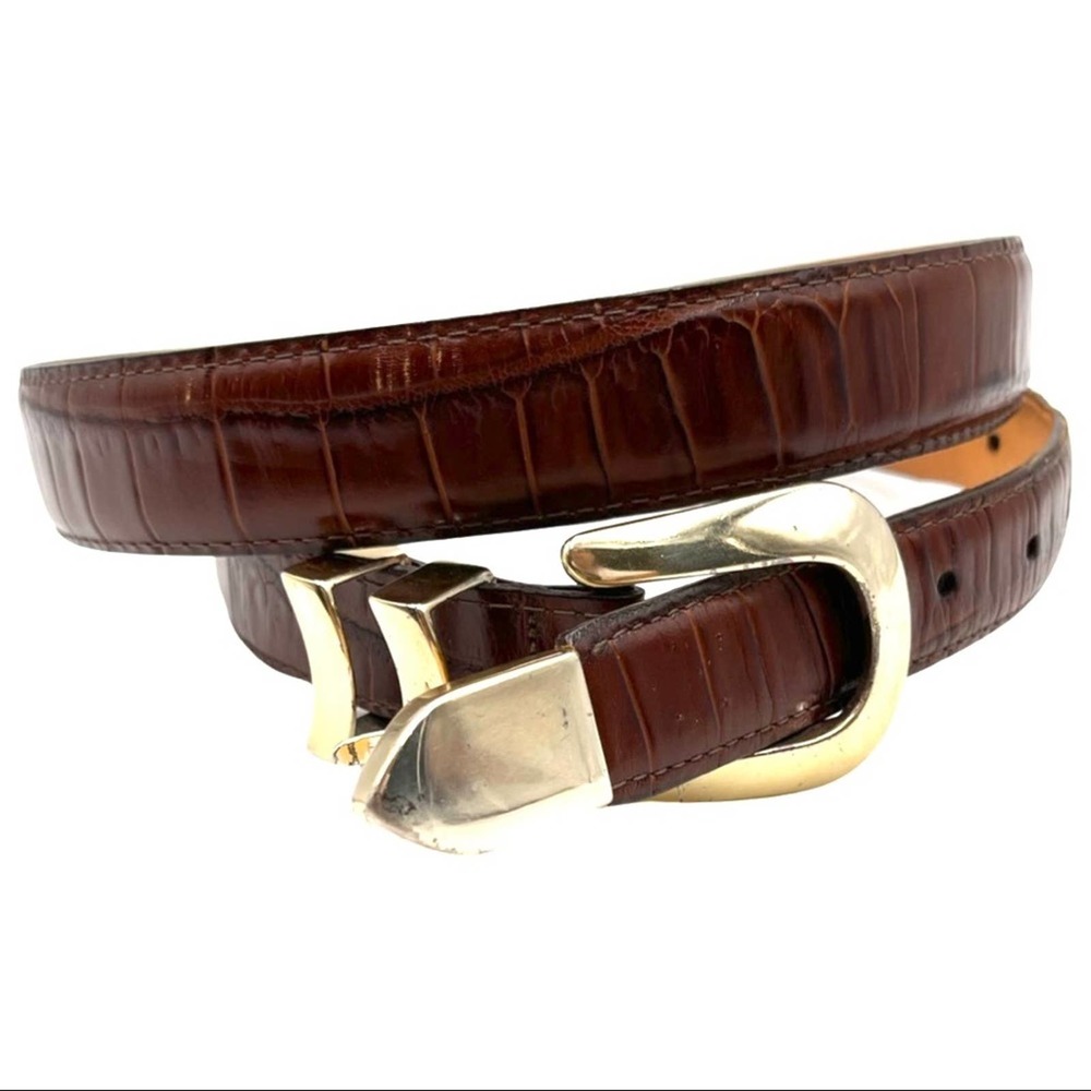 Brighton Catera Taper Belt men's brown embossed leather 46" long